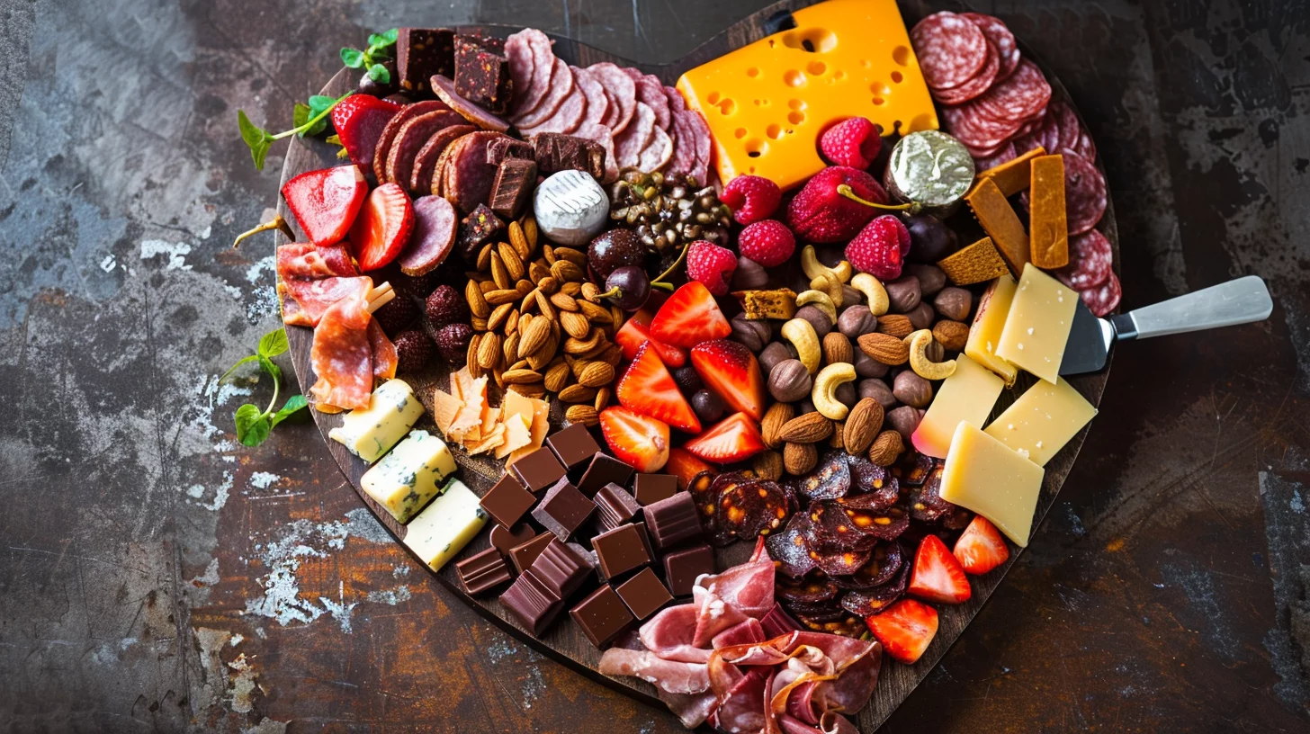 Valentine's Day Heart Charcuterie Board