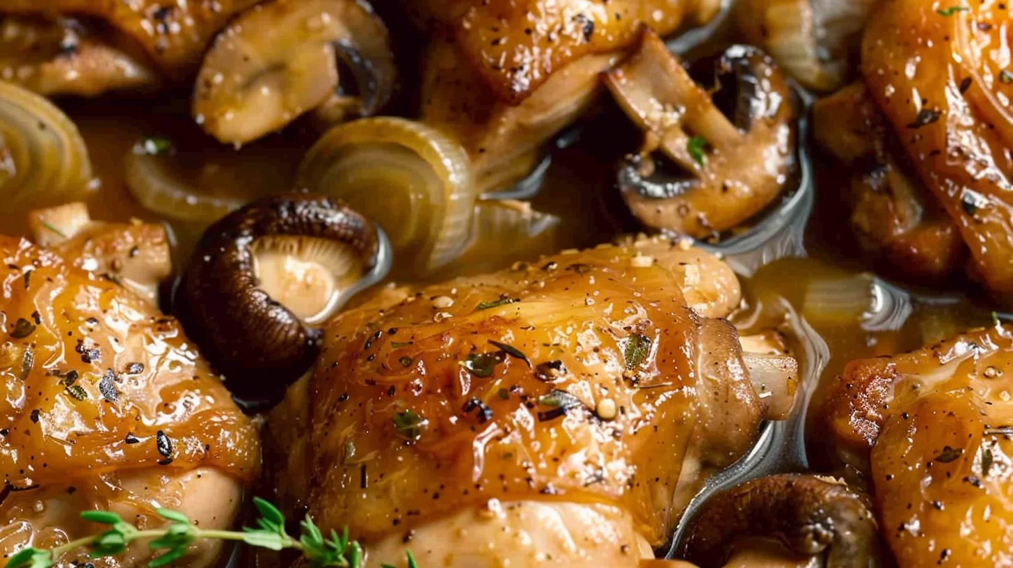 Apple Cider Braised Chicken Thighs With Thyme