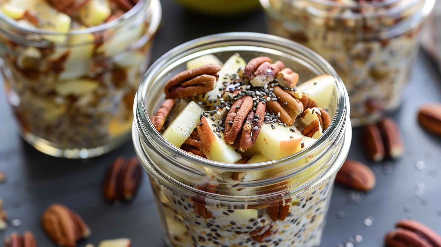 Apple Pecan Overnight Steel Cut Oat Jars