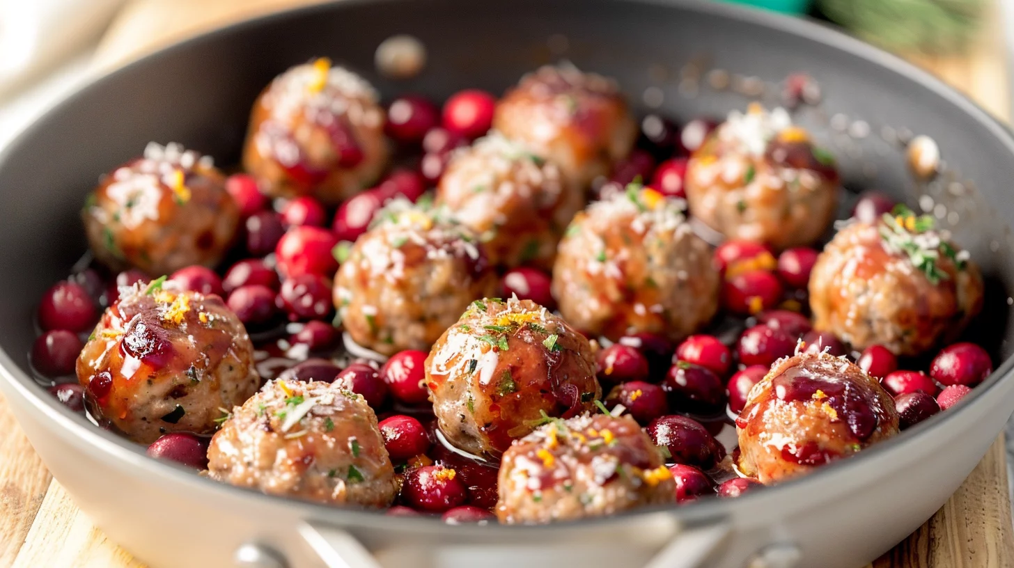 Cranberry Orange Turkey Meatballs Skillet
