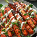 Garlic Herb Roasted Carrots With Lemon Yogurt