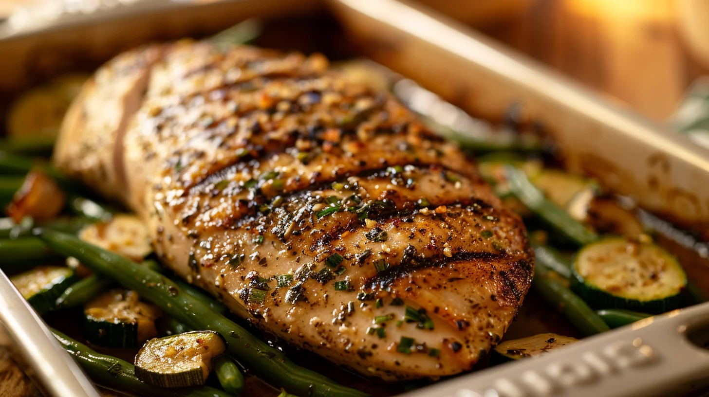 Garlic Herb Turkey Breast With Skillet Green Beans