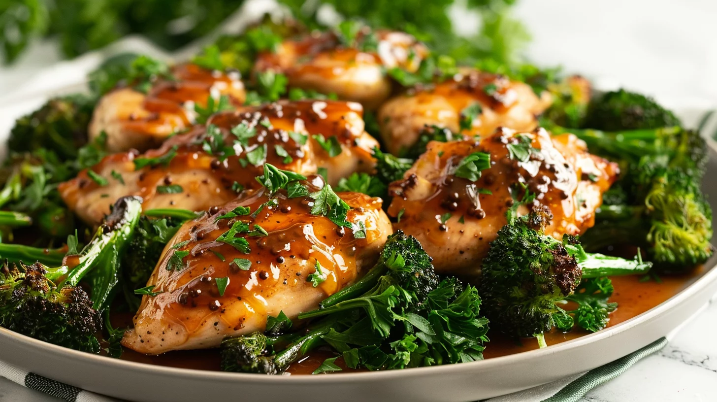 Honey Mustard Chicken With Roasted Broccolini