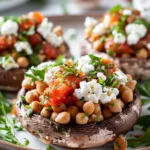 Mediterranean Chickpea Stuffed Portobello Mushrooms