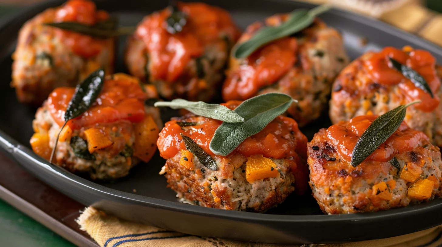 Mini Turkey Meatloaves With Pumpkin And Sage