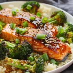 Miso Glazed Salmon Broccoli Rice Bowls