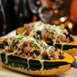 Turkey Stuffed Delicata Squash Boats