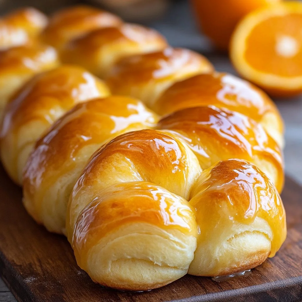 Homemade orange knots fresh out of the oven, ready to enjoy.