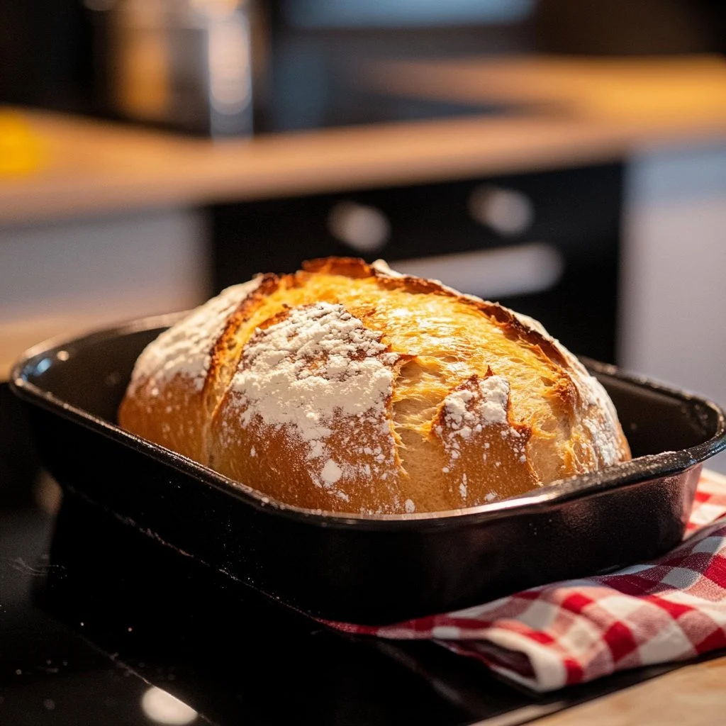 Homemade 5-minute bread fresh out of the oven