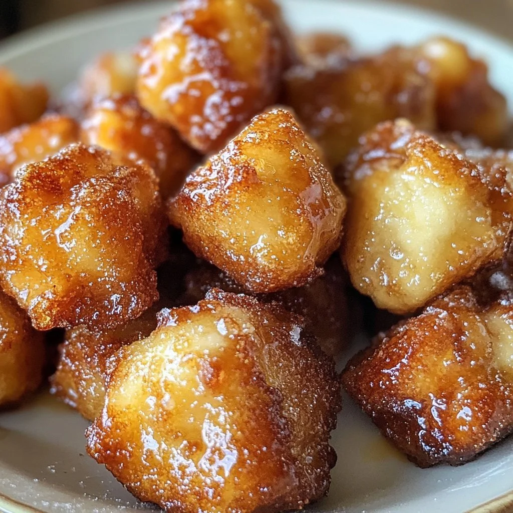 Delicious Apple Fritter Bites ready to enjoy for dessert or snack.