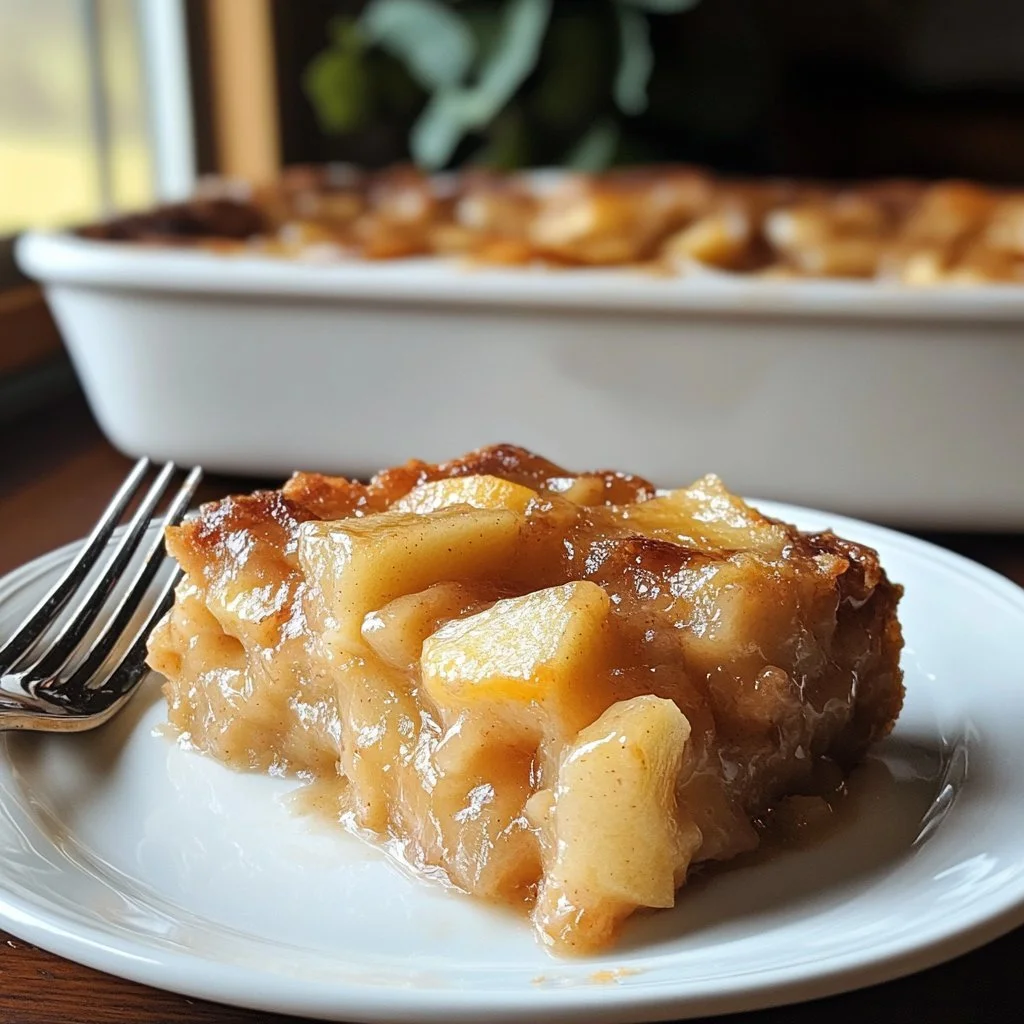 Delicious Apple Fritter Breakfast Casserole ready to be served