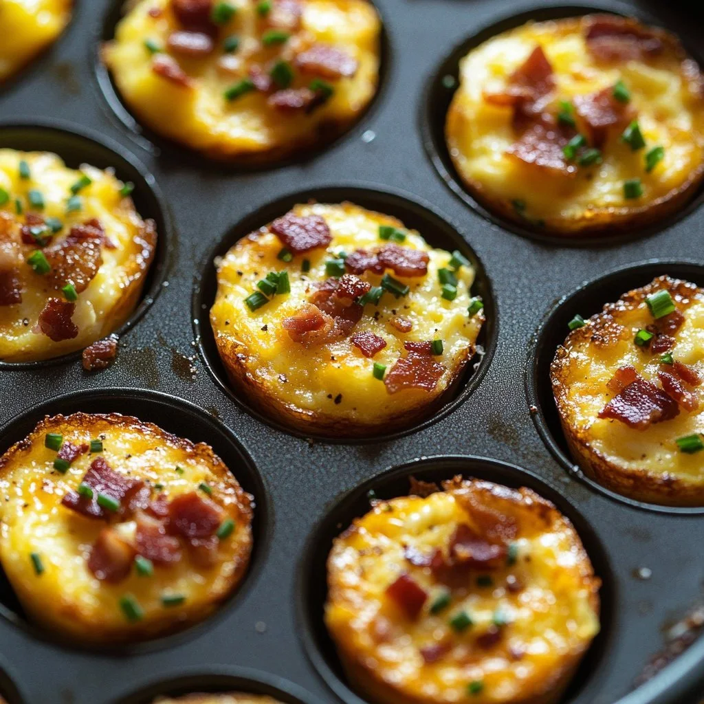 Homemade breakfast egg muffins with vegetables and cheese