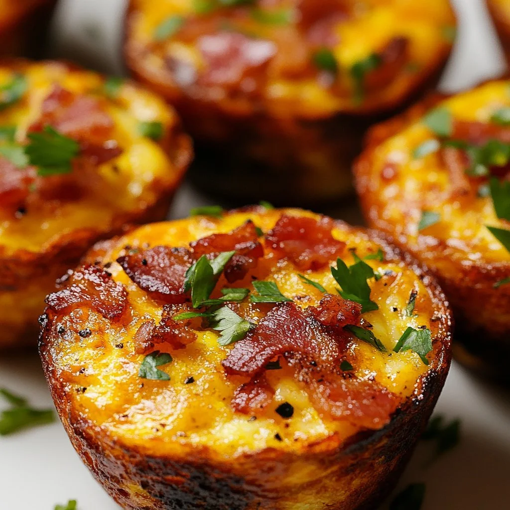 Delicious breakfast egg muffins baked with vegetables and cheese