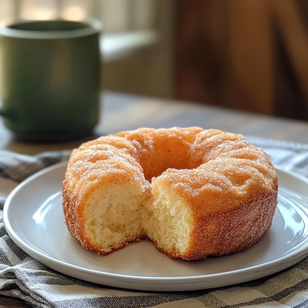 Freshly baked cinnamon donut bread with a sprinkle of cinnamon sugar