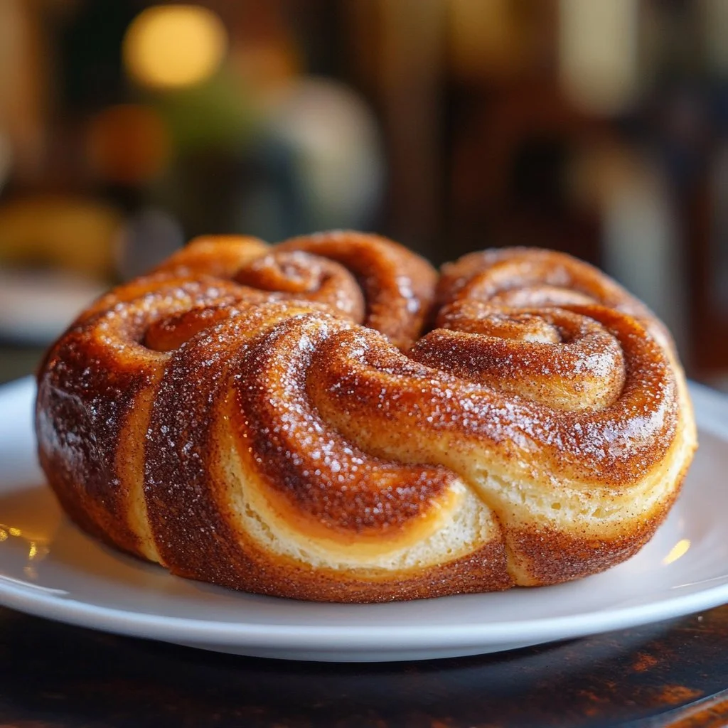 Homemade cinnamon donut bread fresh out of the oven