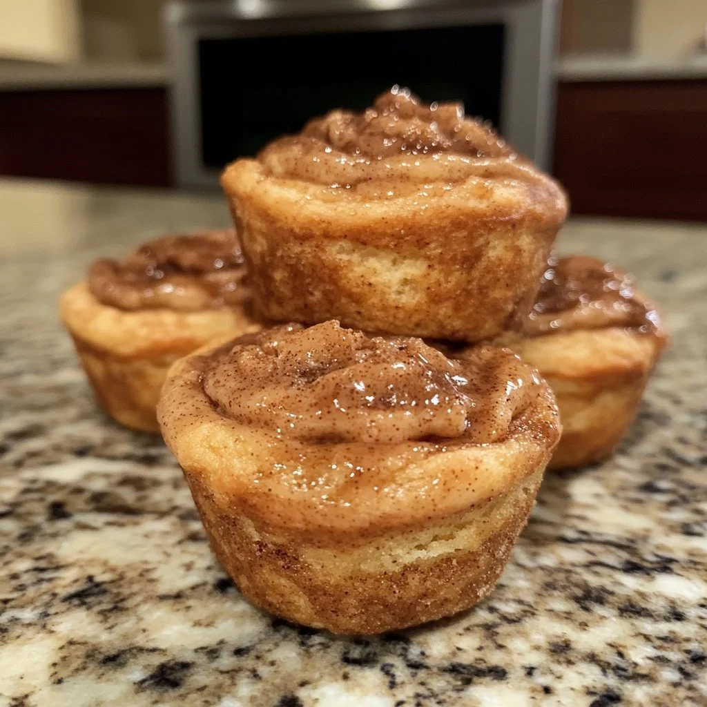 Delicious cinnamon roll protein muffins fresh out of the oven