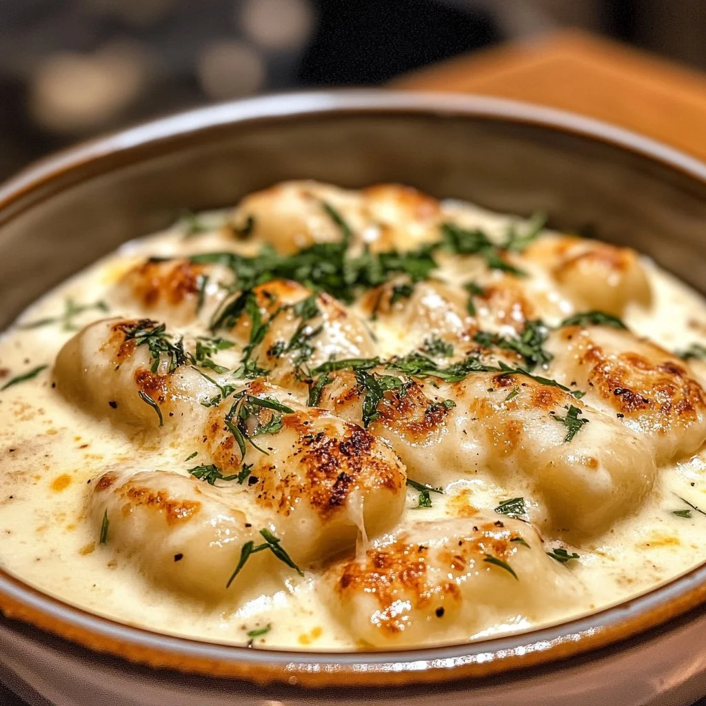 Delicious creamy Crack Chicken Gnocchi served in a bowl