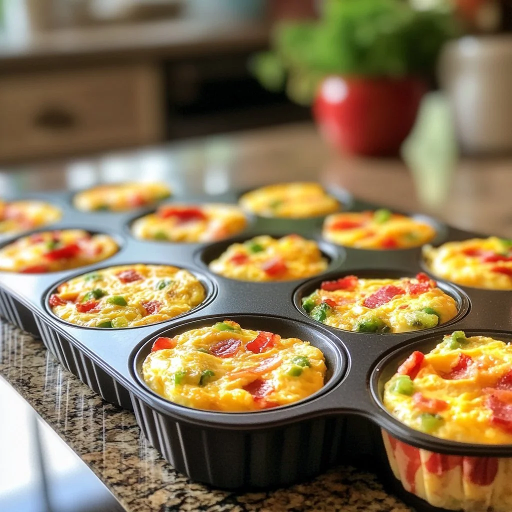 Delicious easy egg bites served on a plate, perfect for breakfast.