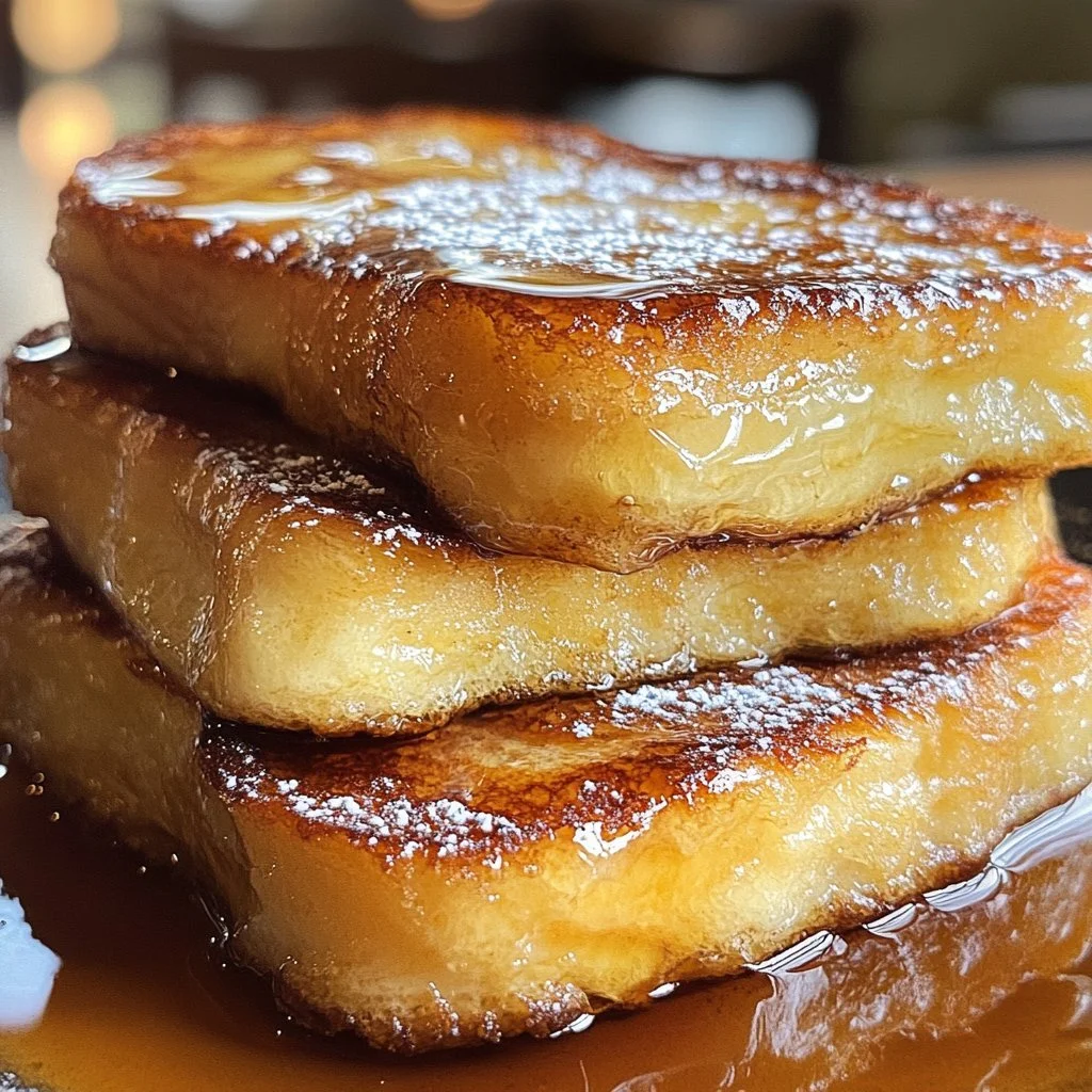 Delicious Hawaiian Roll French Toast topped with syrup and berries