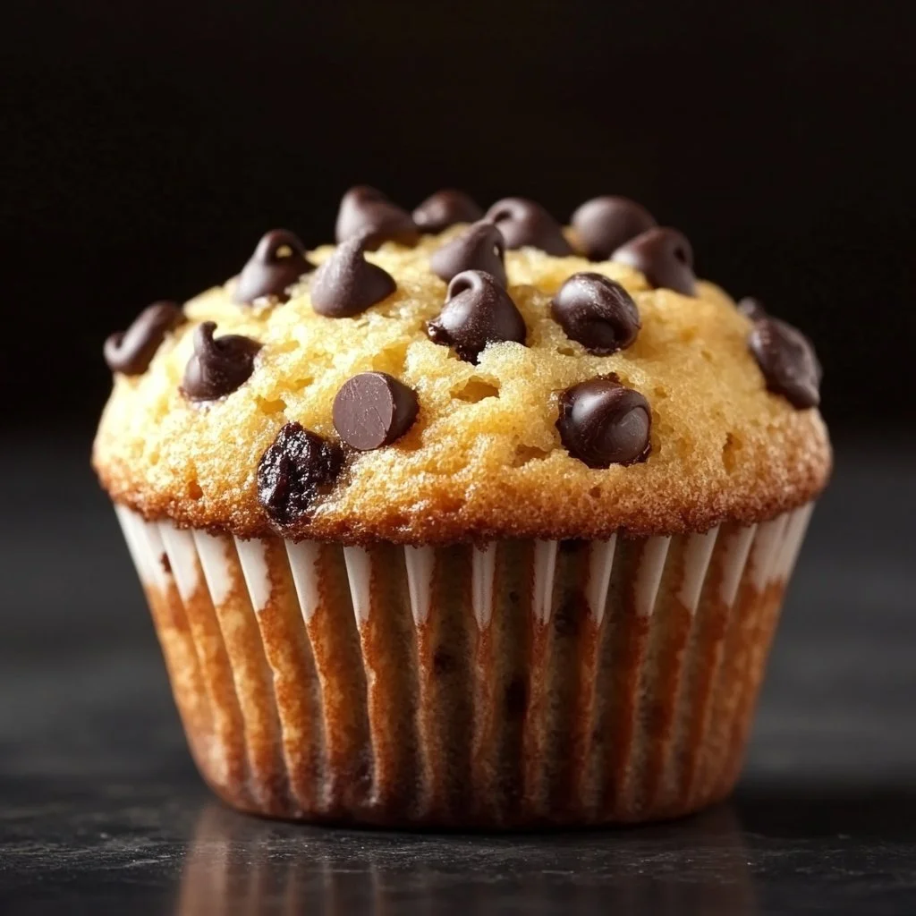 Delicious chocolate chip muffins fresh out of the oven