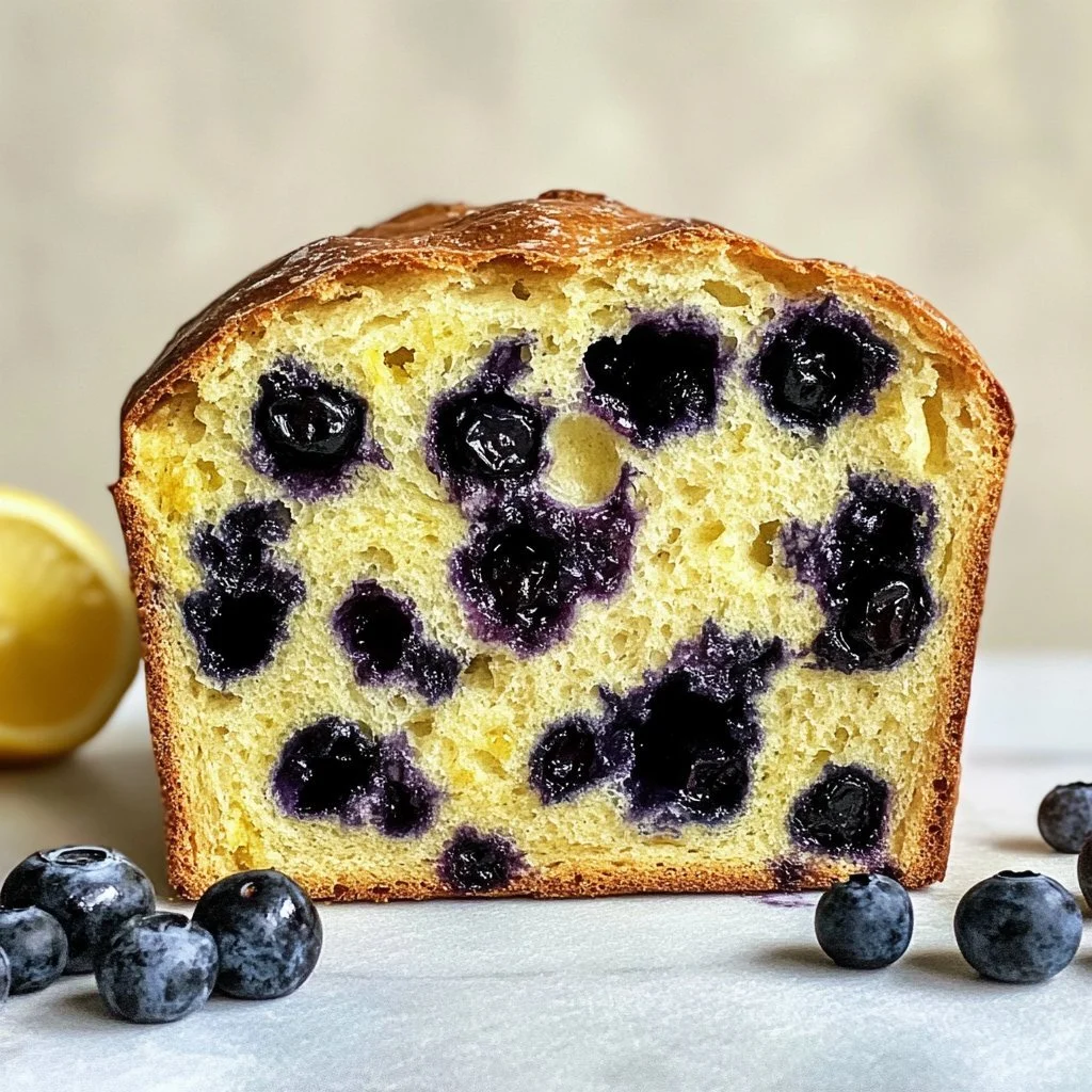 Lemon Blueberry Sourdough Bread with fresh blueberries and lemon zest
