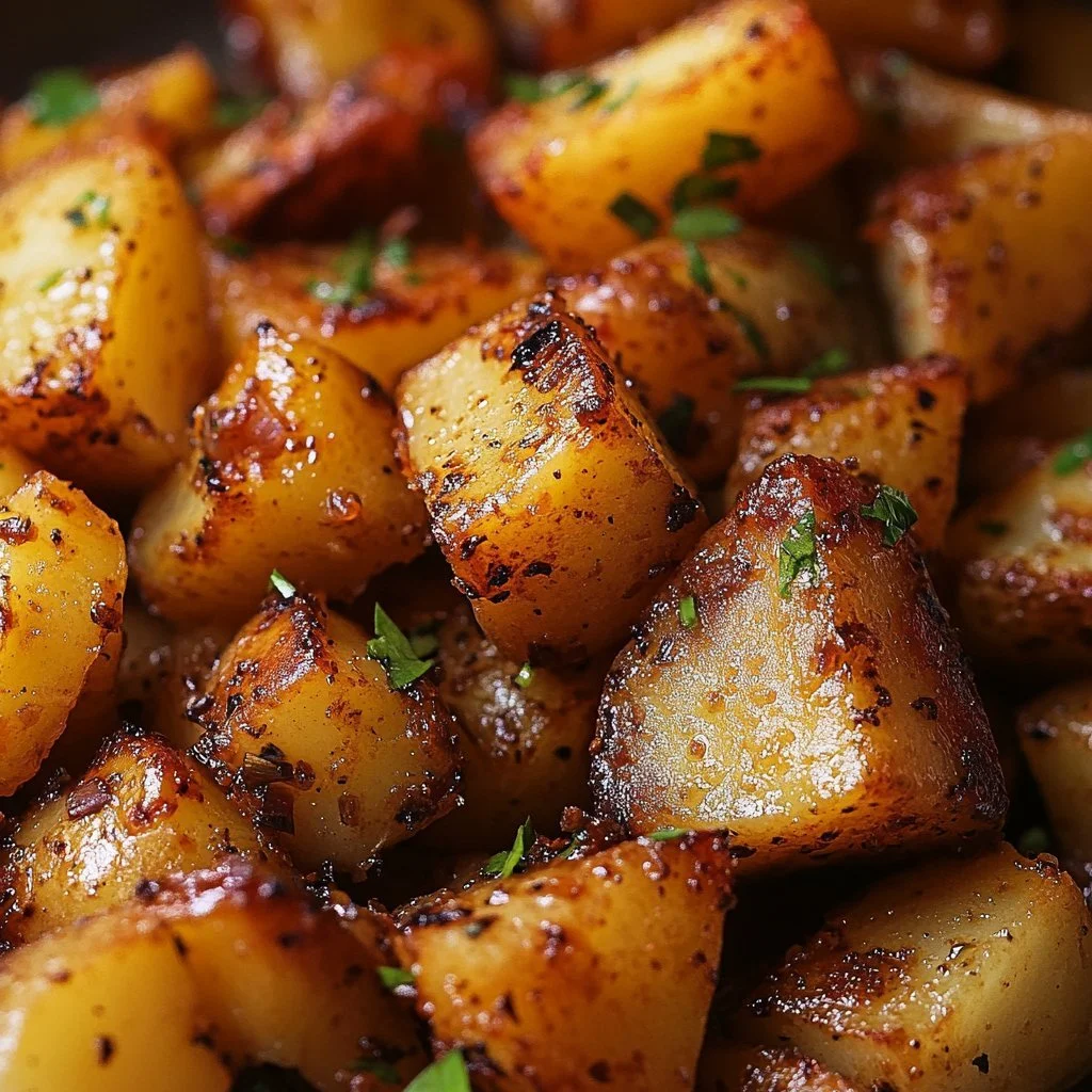 Crispy breakfast potatoes from Martha Stewart with herbs and spices.