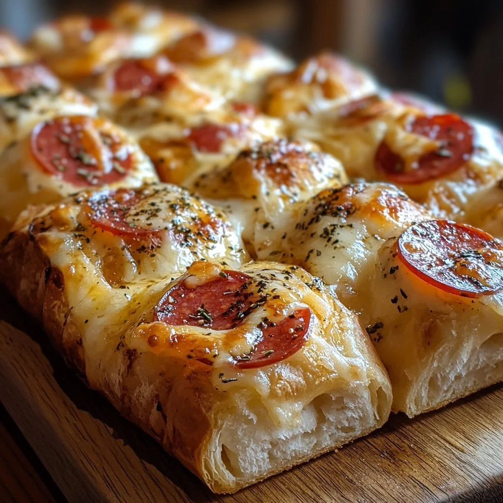 Delicious Mozzarella Pepperoni Croissant Rolls baked to perfection