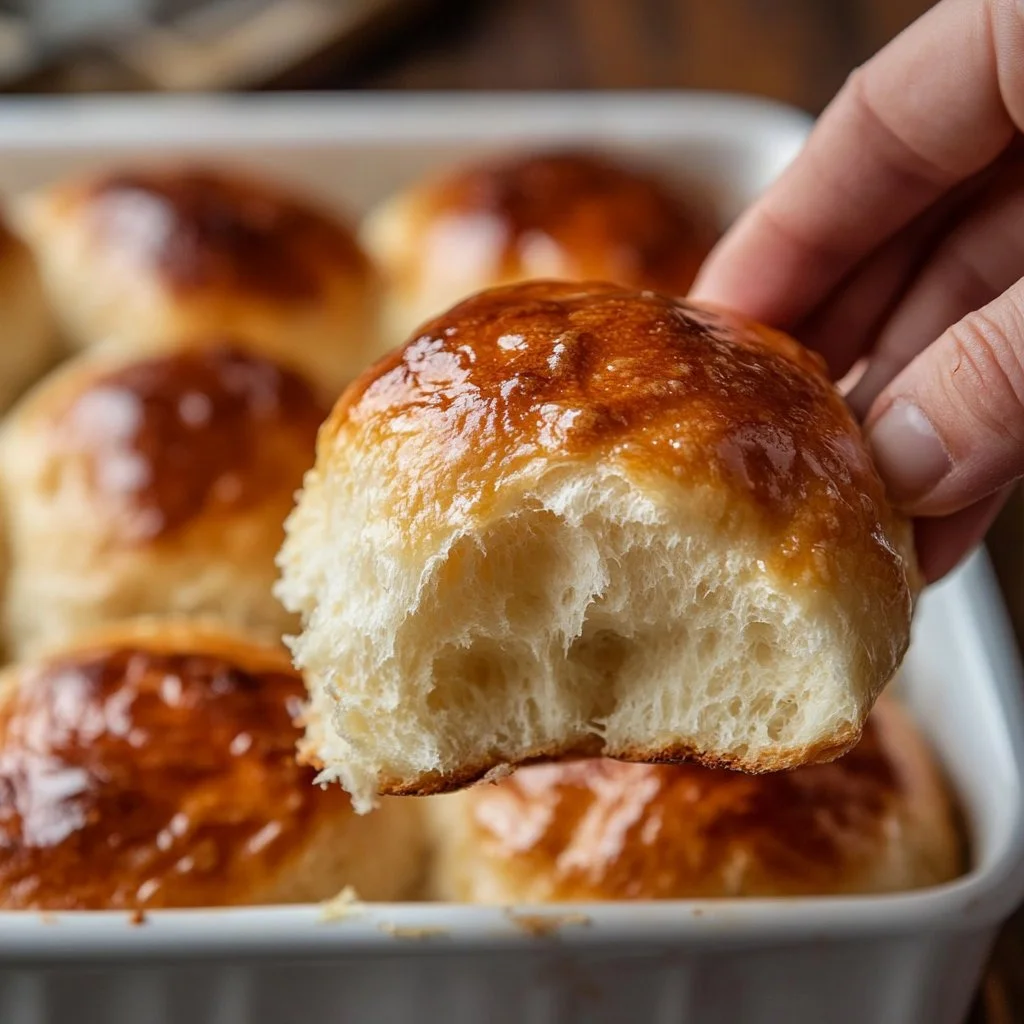Freshly baked rolls made using sourdough discard