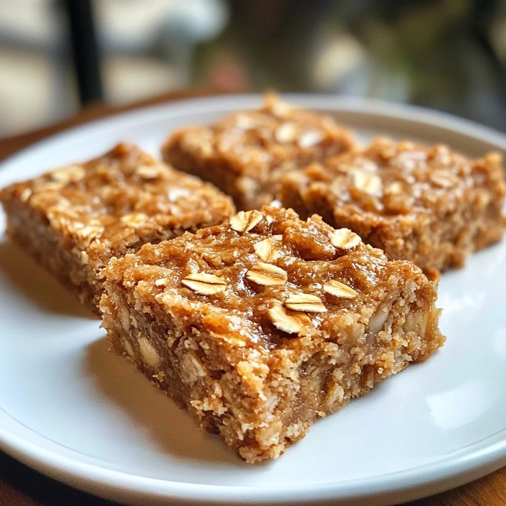 Deliciously soft and chewy apple oatmeal bars ready to be enjoyed.