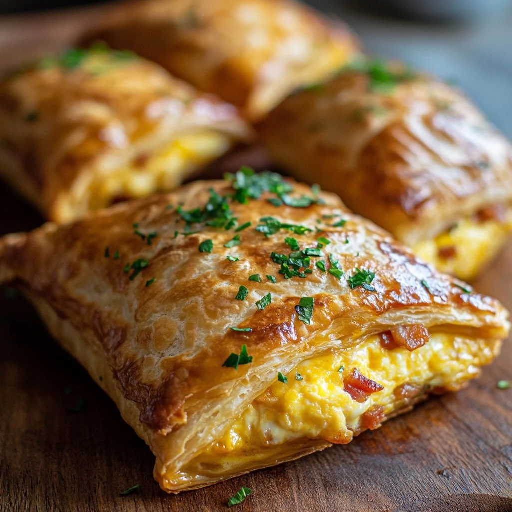 Delicious sourdough discard breakfast pockets filled with savory ingredients
