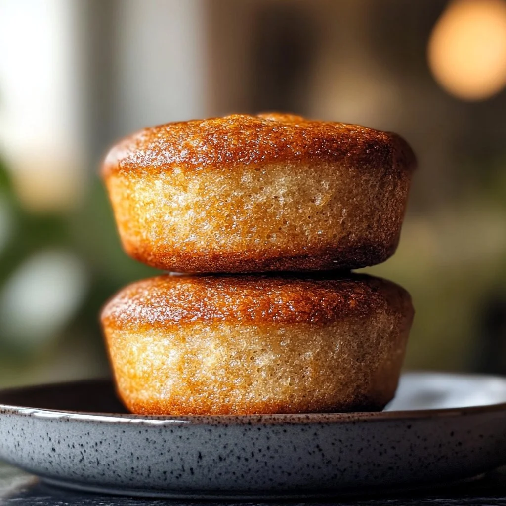 Freshly baked sourdough discard English muffins on a wooden table