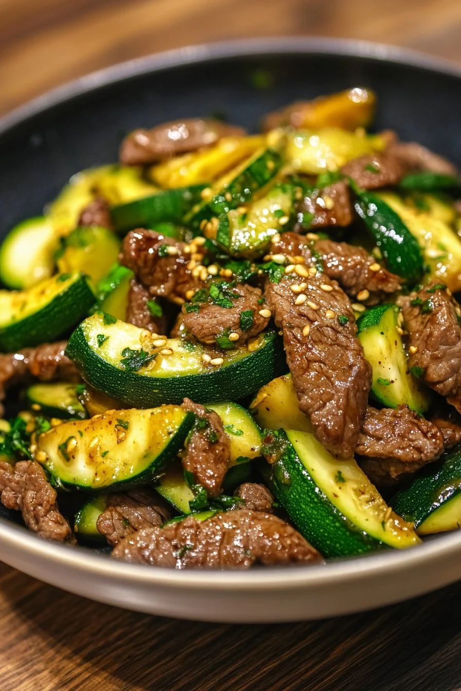 Healthy Zucchini Beef Stir-Fry