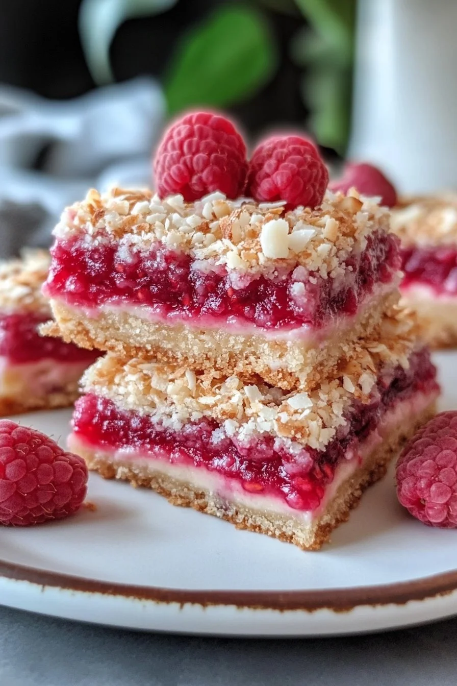 Raspberry Coconut Bars