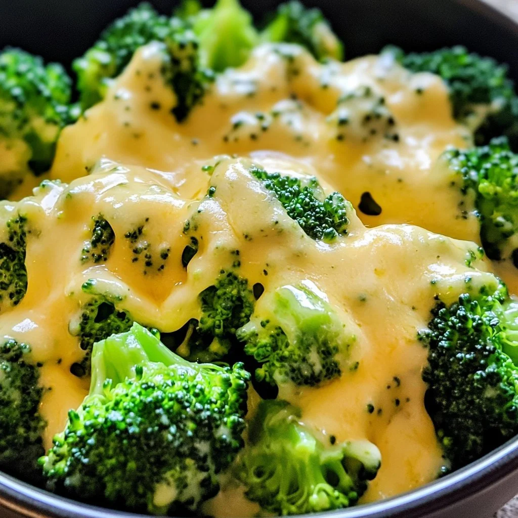 Delicious cheesy broccoli dish, perfect for a healthy and tasty meal