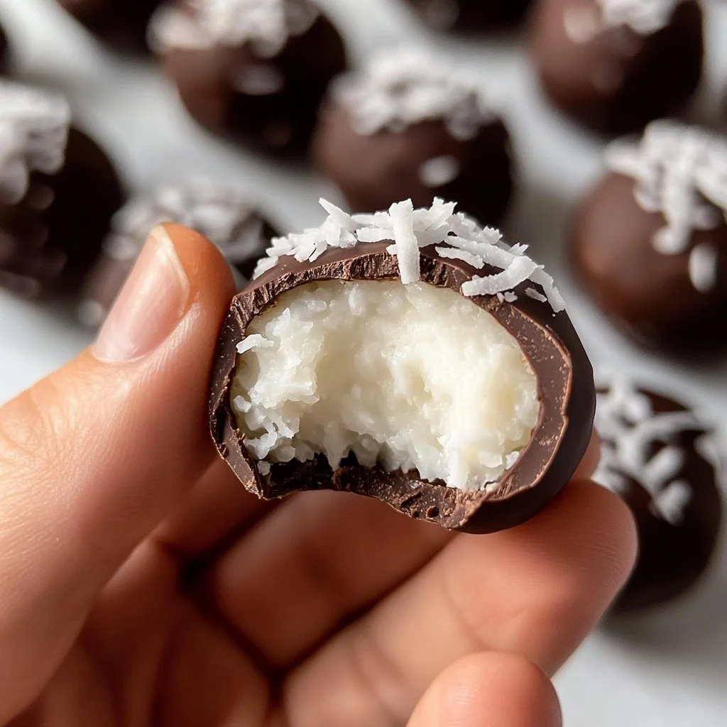 Delicious homemade coconut balls coated in shredded coconut