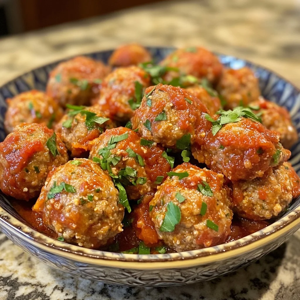 Delicious easy turkey meatballs without breadcrumbs served on a plate