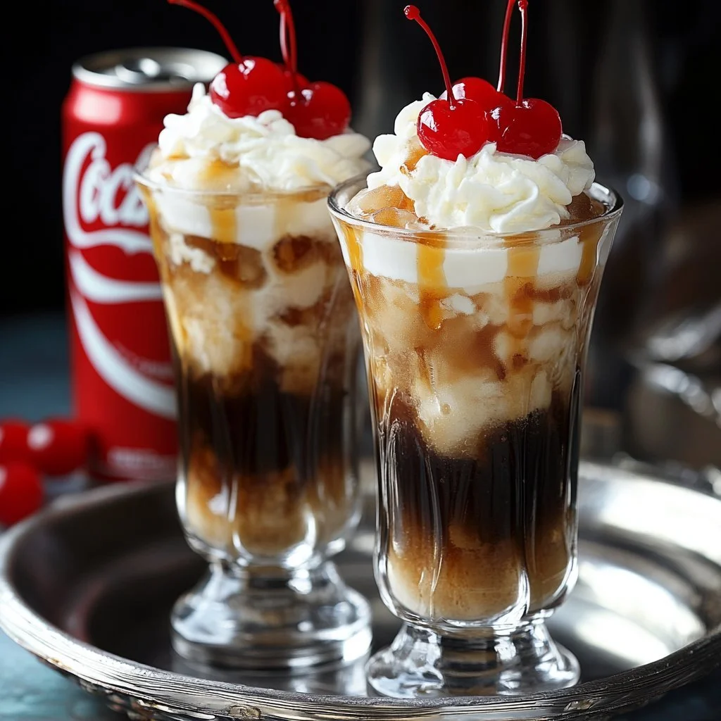A refreshing glass of Fluffy Coke with ice and foam on top