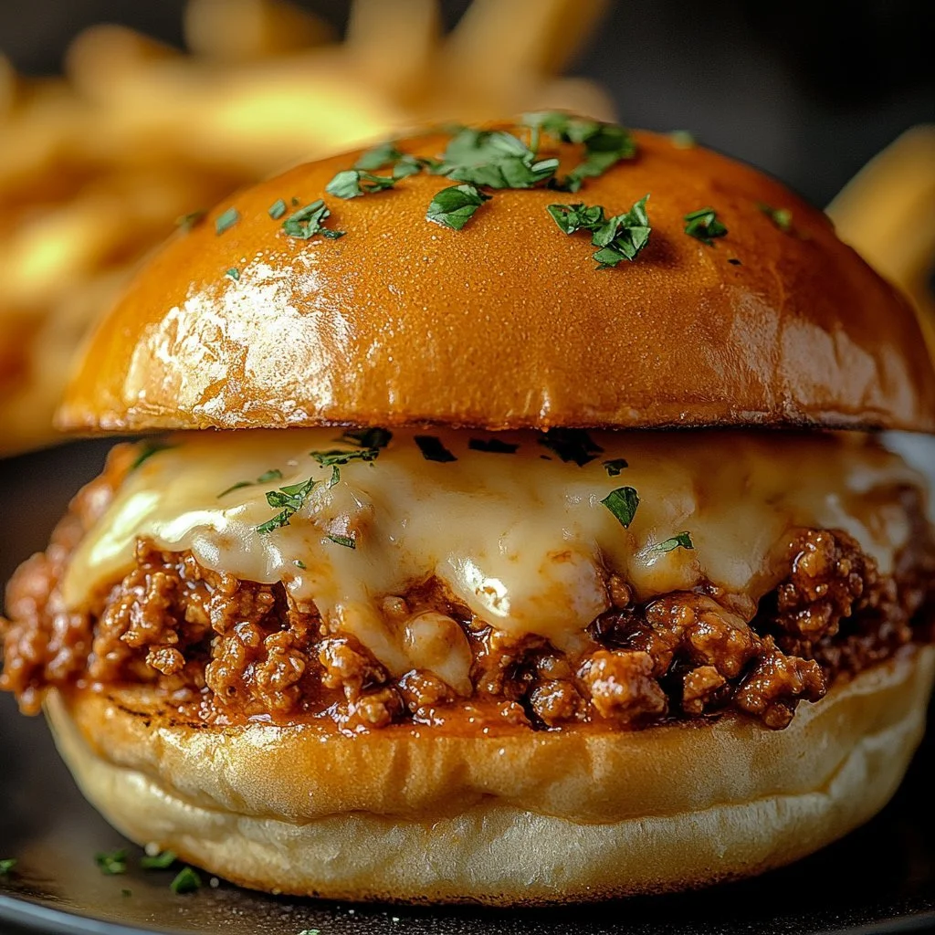 Delicious Ground Chicken Sloppy Joes served on a bun with fresh toppings
