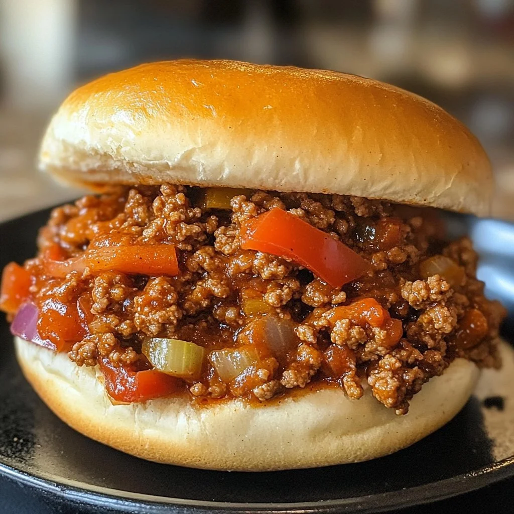 A plate of delicious Ground Turkey Sloppy Joes with a side of coleslaw.