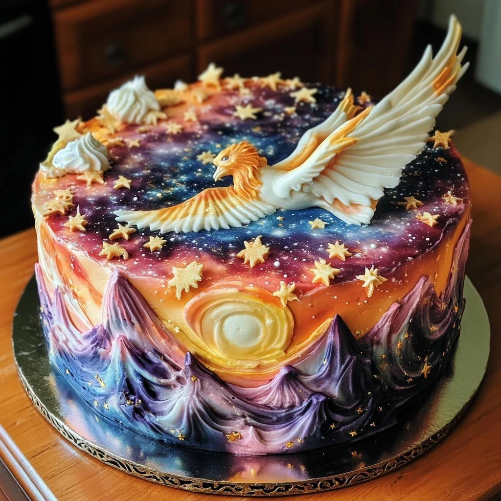 Heaven on Earth Cake layered dessert with cream and fruit toppings