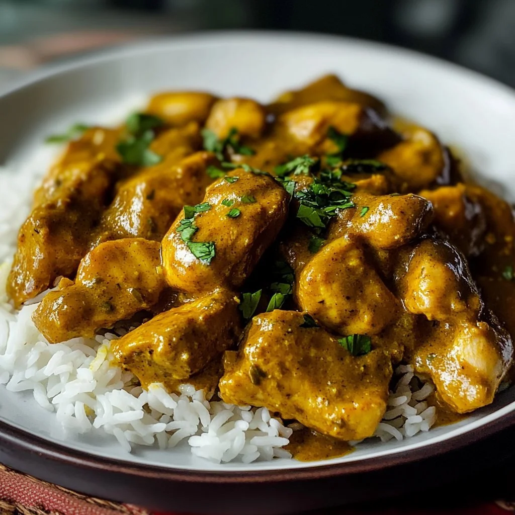 Delicious Jamaican Curry Chicken served on a plate