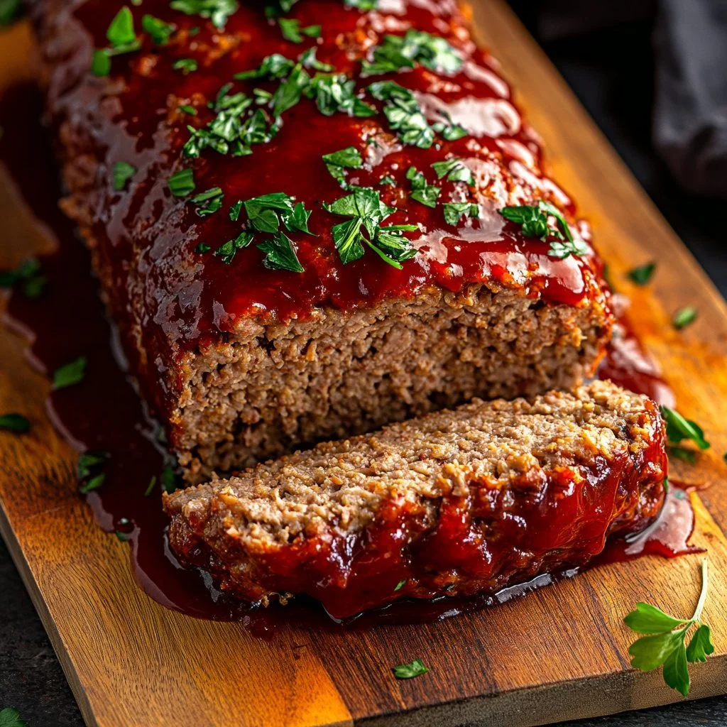 Keto Turkey Meatloaf served with vegetables on a plate