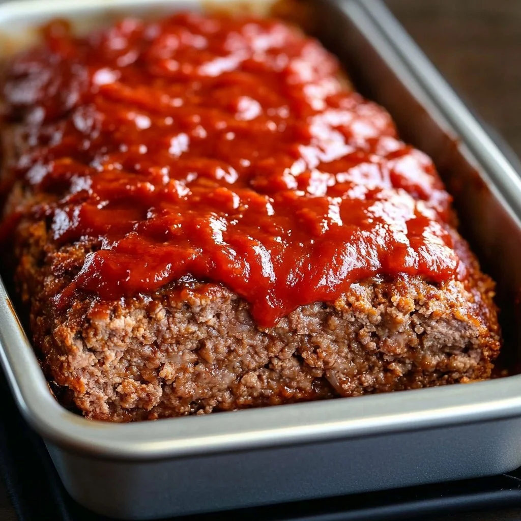 Delicious low carb meatloaf recipe served on a plate with vegetables.