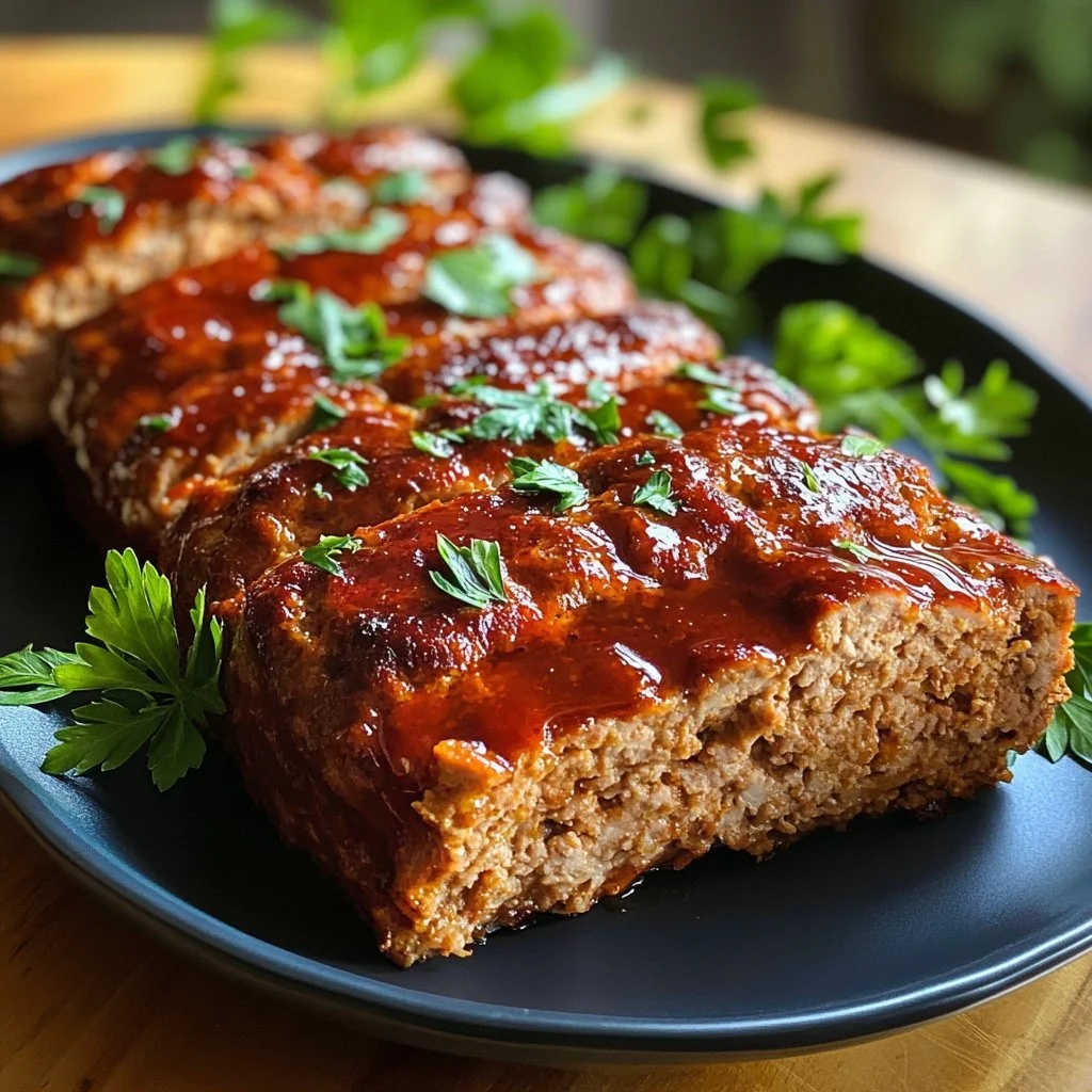 Paleo Whole30 Turkey Meatloaf served with fresh vegetables