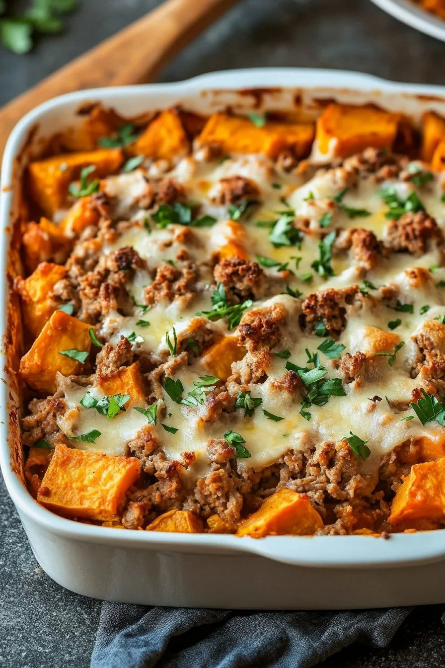 Ground Turkey Sweet Potato Bake