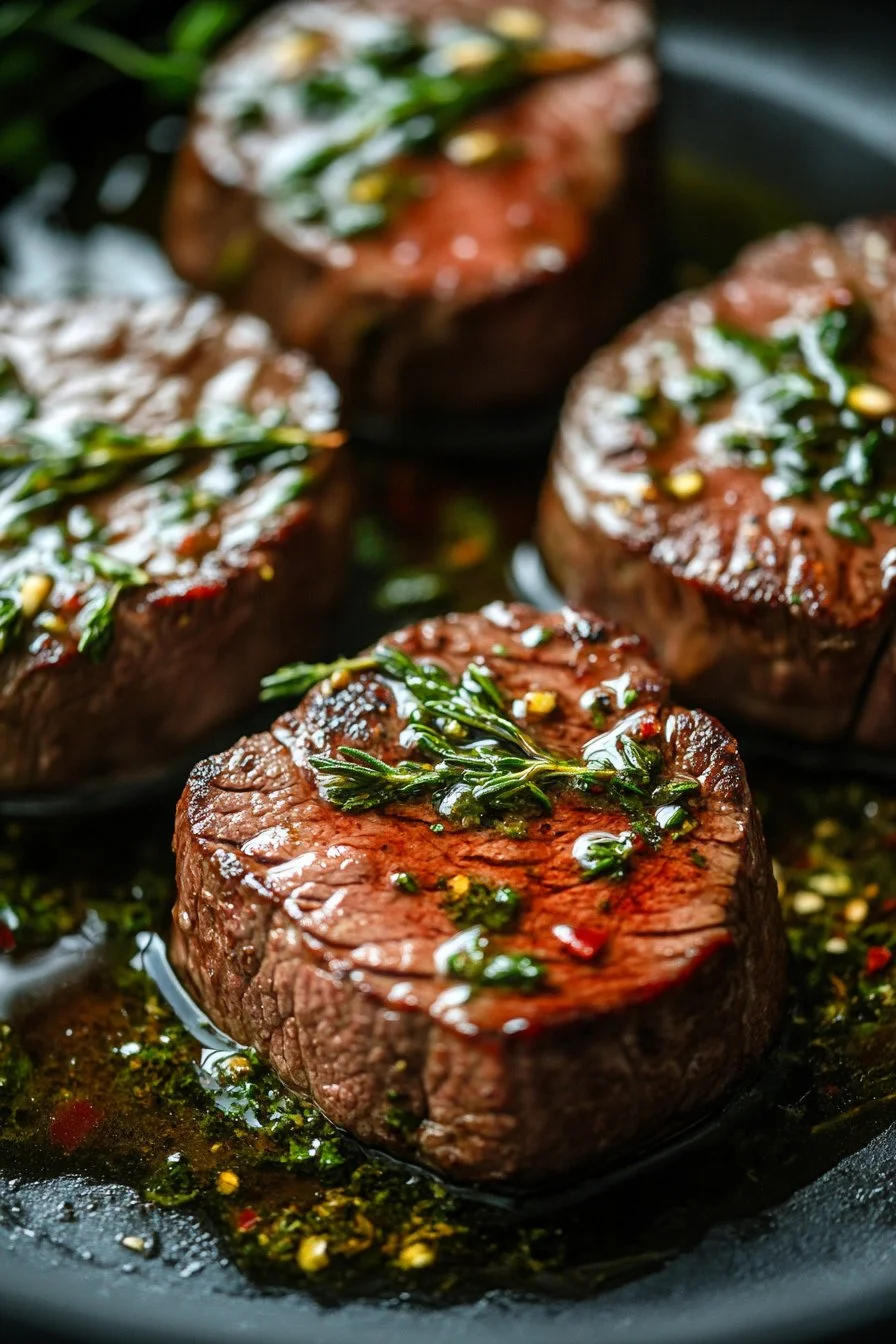 Beef Tenderloin Medallions with Garlic Herb Butter