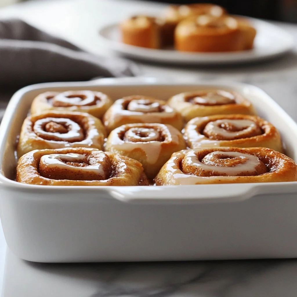 Foolproof beginner-friendly sourdough cinnamon rolls with icing on top