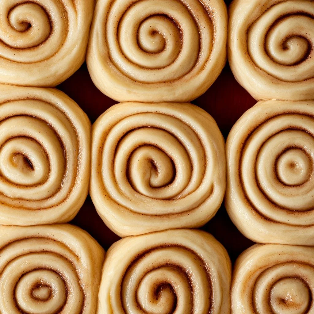 Delicious bread machine cinnamon rolls topped with icing on a wooden table