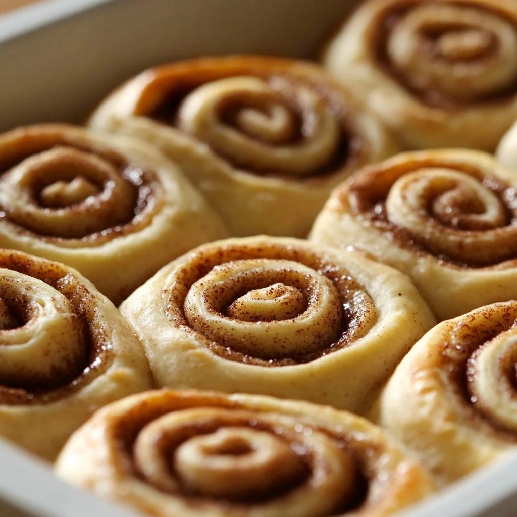 Freshly baked overnight cinnamon rolls made in a bread machine