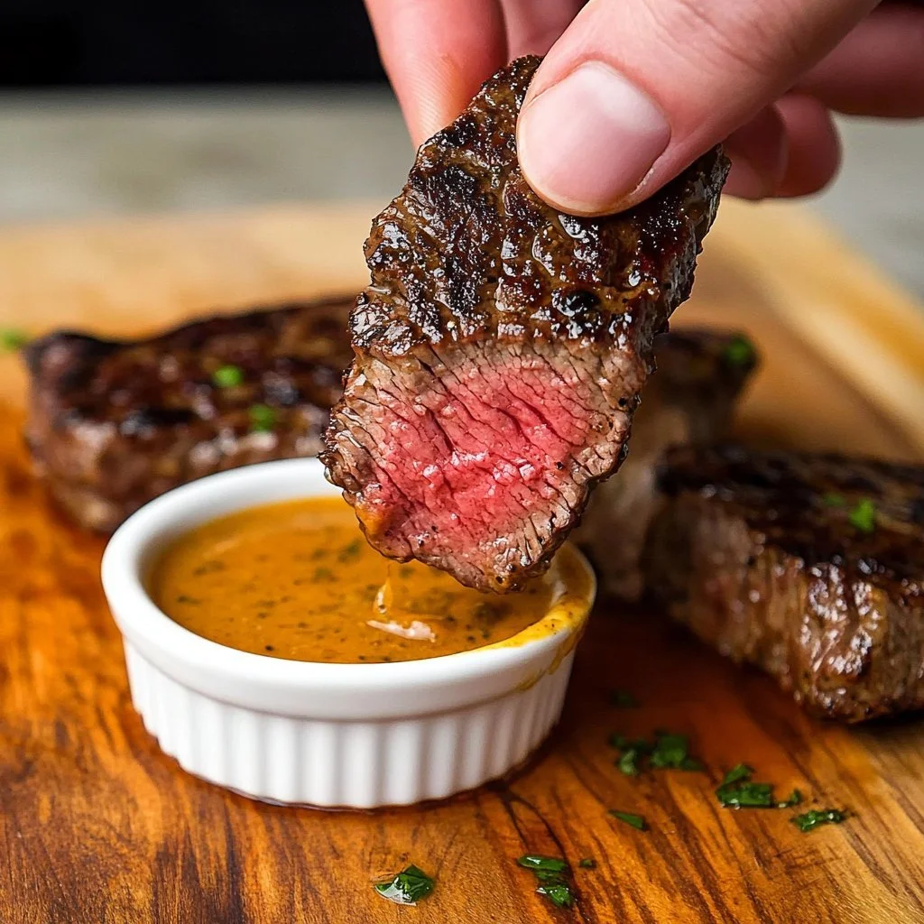 Cowboy Butter Steak Sliders served on a platter with fresh toppings